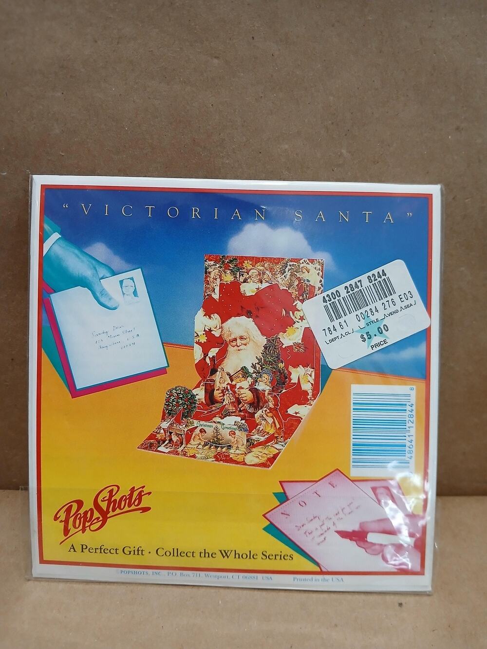 Vintage PopShots Victorian Santa Cynthia Hart Pop Up Christmas Card USA New